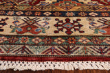 Red Super Kazak Handmade Area Rug - 5' 6" X 7' 7" - Golden Nile