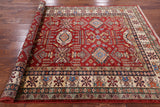 Red Super Kazak Hand Knotted Area Rug - 5' 6" X 7' 11" - Golden Nile