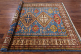 Blue Super Kazak Handmade Area Rug - 5' 10" X 7' 7" - Golden Nile