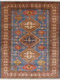 Blue Super Kazak Handmade Area Rug - 5' 10" X 7' 7" - Golden Nile
