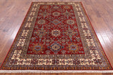 Super Kazak Hand Knotted Area Rug - 5' 8" X 8' 0" - Golden Nile