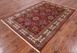 Super Kazak Hand Knotted Area Rug - 5' 8" X 8' 0" - Golden Nile