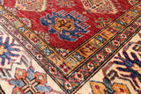 Red Super Kazak Hand Knotted Wool Area Rug - 5' 9" X 8' 0" - Golden Nile