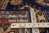 Blue Super Kazak Hand Knotted Wool Area Rug - 5' 8" X 7' 9" - Golden Nile
