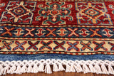 Blue Super Kazak Hand Knotted Wool Area Rug - 5' 8" X 8' 2" - Golden Nile