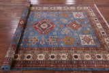 Blue Super Kazak Handmade Area Rug - 5' 6" X 8' 0" - Golden Nile