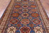 Blue Super Kazak Hand Knotted Area Rug - 6' 3" X 9' 9" - Golden Nile