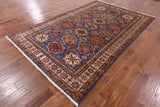 Blue Super Kazak Hand Knotted Area Rug - 6' 3" X 9' 9" - Golden Nile