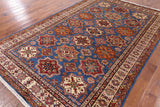 Blue Super Kazak Hand Knotted Area Rug - 6' 3" X 9' 9" - Golden Nile