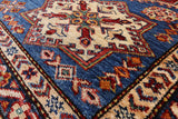 Blue Super Kazak Hand Knotted Area Rug - 6' 3" X 9' 9" - Golden Nile