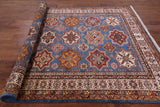 Blue Super Kazak Hand Knotted Area Rug - 6' 3" X 9' 9" - Golden Nile