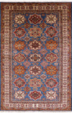 Blue Super Kazak Hand Knotted Area Rug - 6' 3" X 9' 9" - Golden Nile