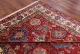 Red Super Kazak Hand Knotted Area Rug - 6' 10" X 9' 9" - Golden Nile