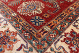 Red Super Kazak Hand Knotted Area Rug - 6' 10" X 9' 9" - Golden Nile