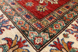 Red Super Kazak Hand Knotted Wool Area Rug - 4' 10" X 6' 9" - Golden Nile