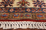 Red Super Kazak Hand Knotted Wool Area Rug - 4' 10" X 6' 9" - Golden Nile