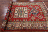 Red Super Kazak Handmade Area Rug - 4' 9" X 6' 11" - Golden Nile