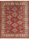 Red Super Kazak Handmade Area Rug - 5' X 6' 7" - Golden Nile
