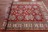 Red Super Kazak Hand Knotted Area Rug - 4' 11" X 6' 7" - Golden Nile