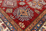 Red Super Kazak Hand Knotted Area Rug - 4' 11" X 6' 7" - Golden Nile