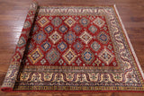 Red Super Kazak Hand Knotted Wool Area Rug - 4' 11" X 6' 6" - Golden Nile