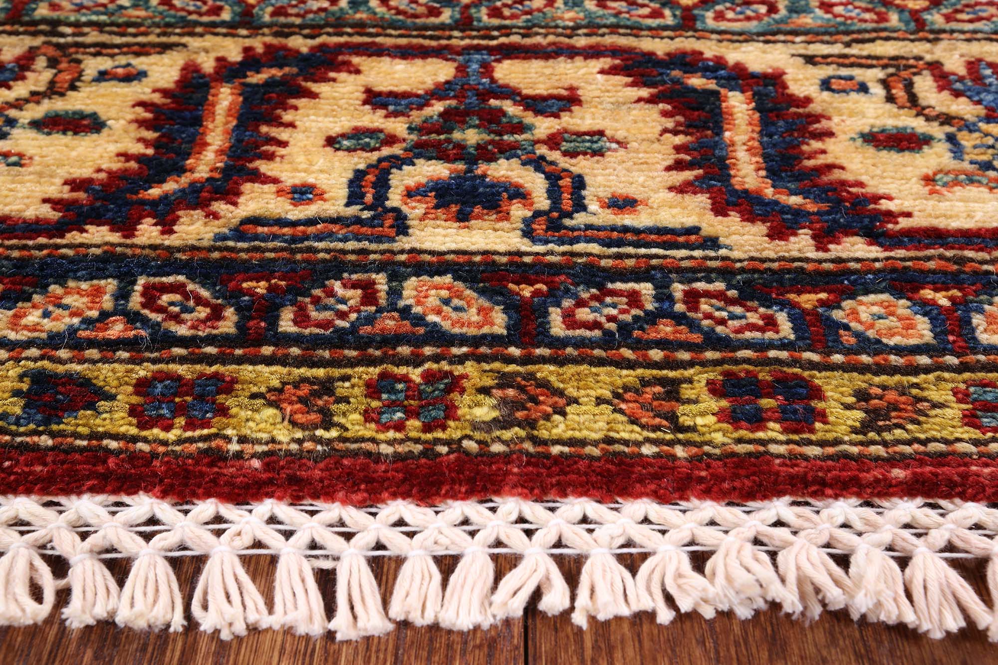 Red Super Kazak Hand Knotted Wool Area Rug - 4' 11" X 6' 6" - Golden Nile