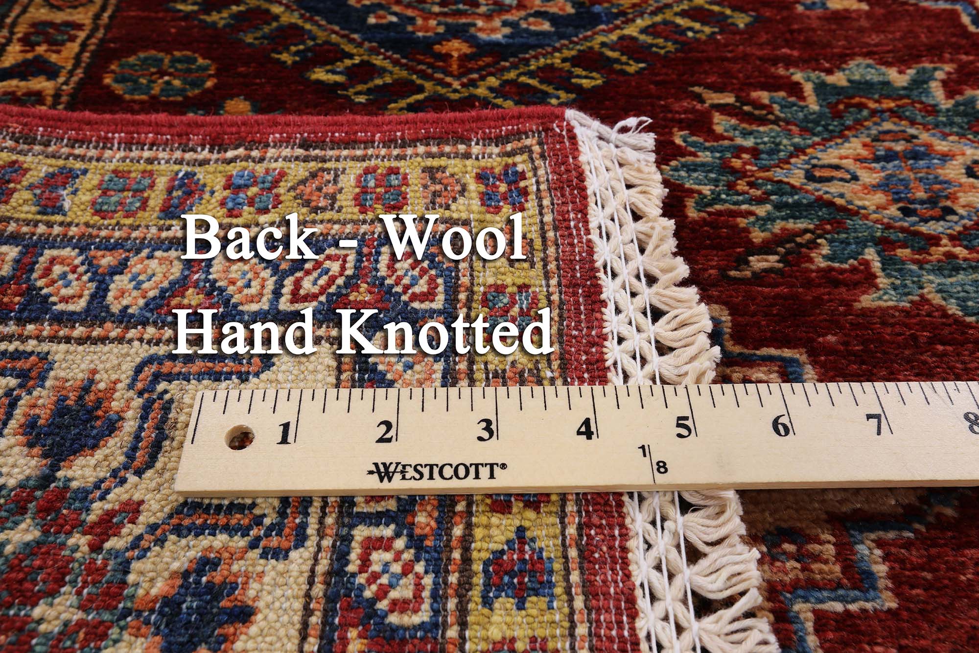 Red Super Kazak Hand Knotted Wool Area Rug - 4' 11" X 6' 6" - Golden Nile