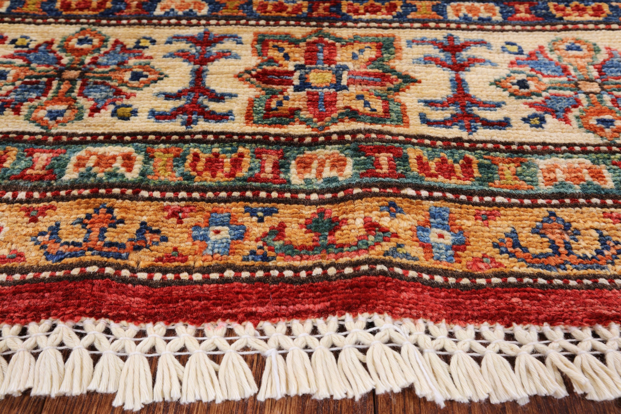 Red Super Kazak Handmade Wool Area Rug - 4' 11" X 6' 10" - Golden Nile