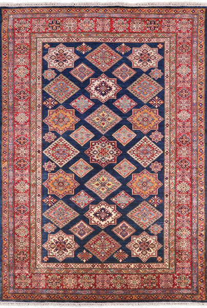 Super Kazak Handmade Oriental Wool Area Rug - 5' 6" X 7' 11" - Golden Nile