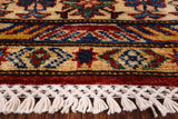 Super Kazak Hand Knotted Oriental Wool Area Rug - 4' 1" X 5' 8" - Golden Nile