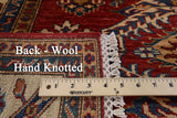 Super Kazak Handmade Wool Area Rug - 4' 1" X 5' 7" - Golden Nile