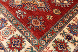 Super Kazak Hand Knotted Wool Area Rug - 4' 1" X 6' - Golden Nile