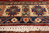 Super Kazak Hand Knotted Wool Area Rug - 4' 1" X 6' - Golden Nile