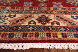 Red Super Kazak Hand Knotted Area Rug - 3' 11" X 6' 0" - Golden Nile