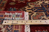 Red Super Kazak Hand Knotted Area Rug - 3' 11" X 6' 0" - Golden Nile