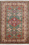 Super Kazak Handmade Oriental Wool Area Rug - 3' 11" X 6' - Golden Nile