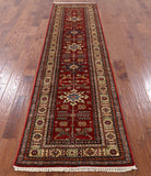 Red Super Kazak Hand Knotted Wool Runner Rug - 2' 9" X 10' 5" - Golden Nile