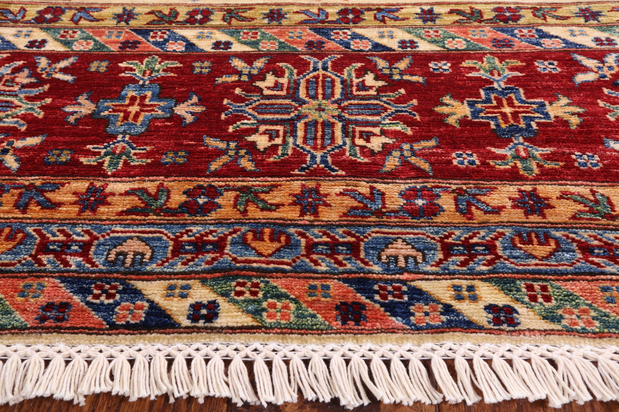 Ivory Super Kazak Handmade Area Rug - 9' 0" X 12' 2" - Golden Nile