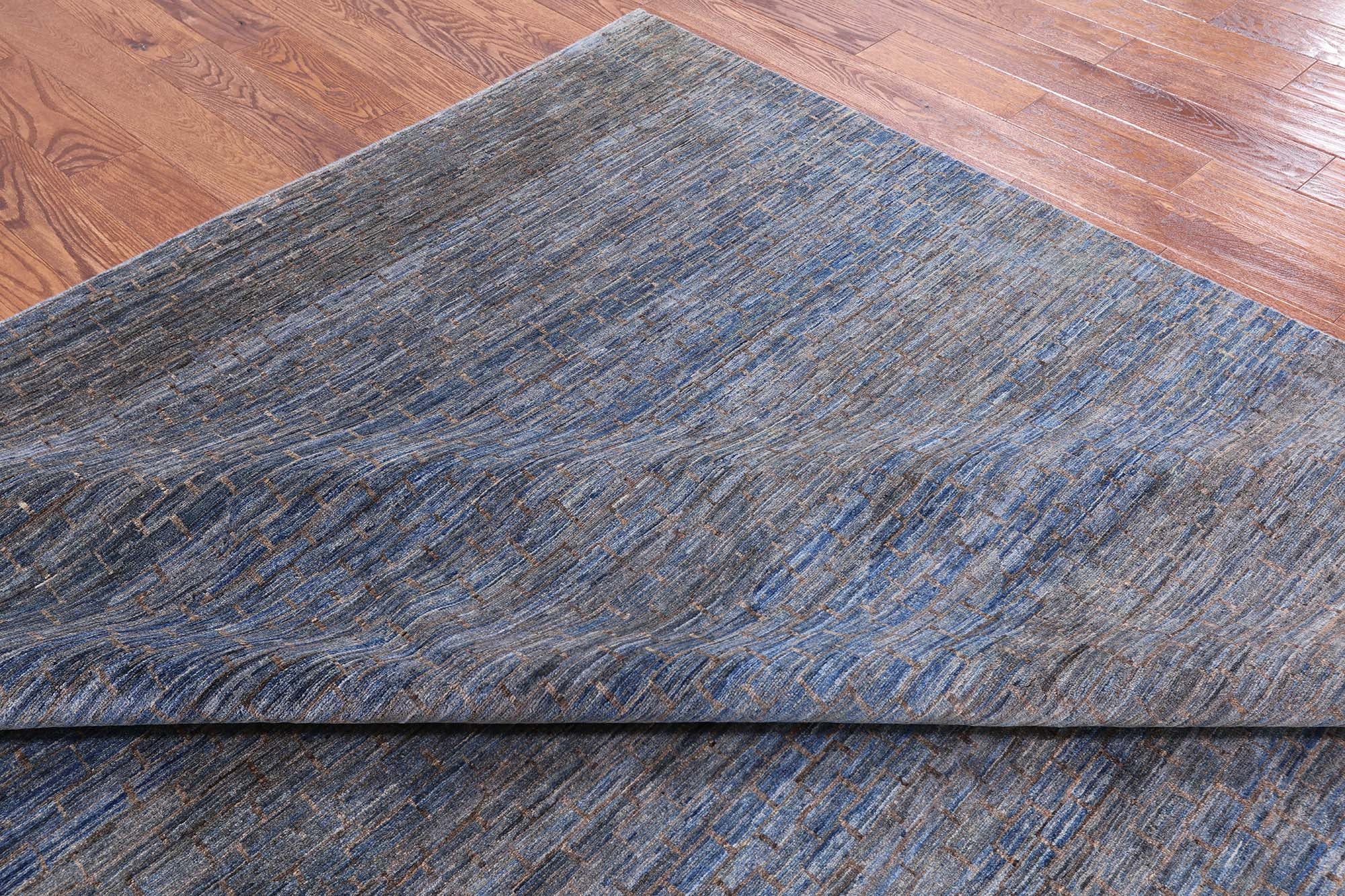 Savannah Grass Hand Knotted Wool Area Rug - 8' 7" X 11' 11" - Golden Nile