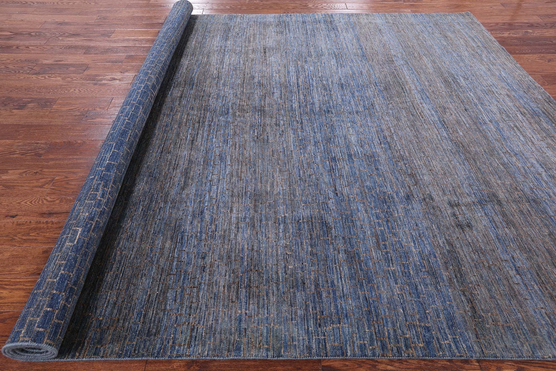 Savannah Grass Hand Knotted Wool Area Rug - 8' 7" X 11' 11" - Golden Nile