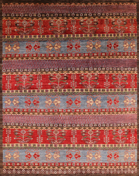 Southwest Navajo Handmade Oriental Wool Area Rug - 7' 9" X 9' 8" - Golden Nile