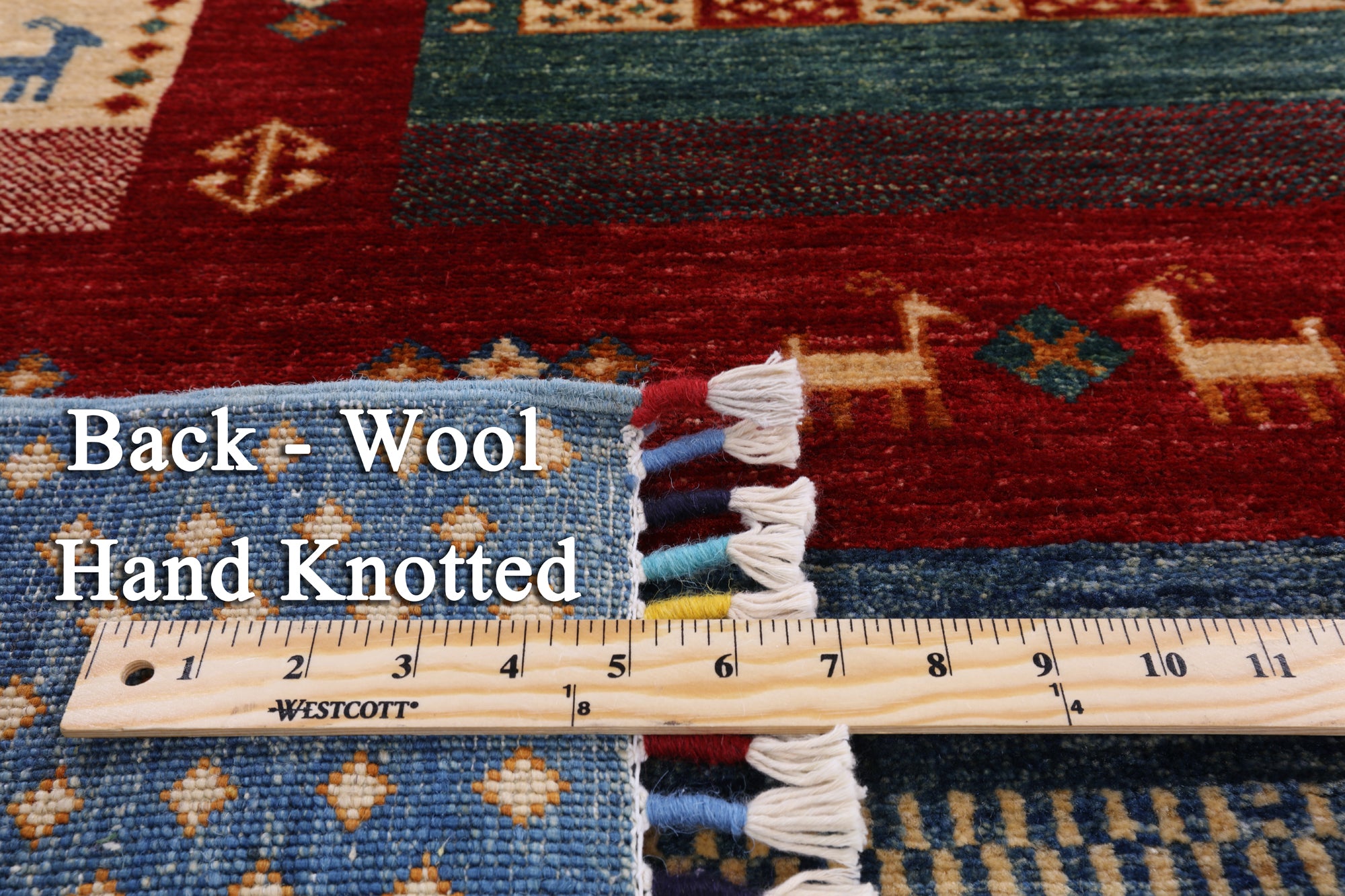 Tribal Gabbeh Hand Knotted Wool Area Rug - 6' 8" X 9' 8" - Golden Nile