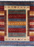 Persian Gabbeh Tribal Hand Knotted Wool Rug - 5' 9" X 7' 9" - Golden Nile