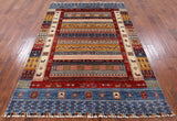 Tribal Gabbeh Hand Knotted Wool Rug - 5' 7" X 7' 11" - Golden Nile