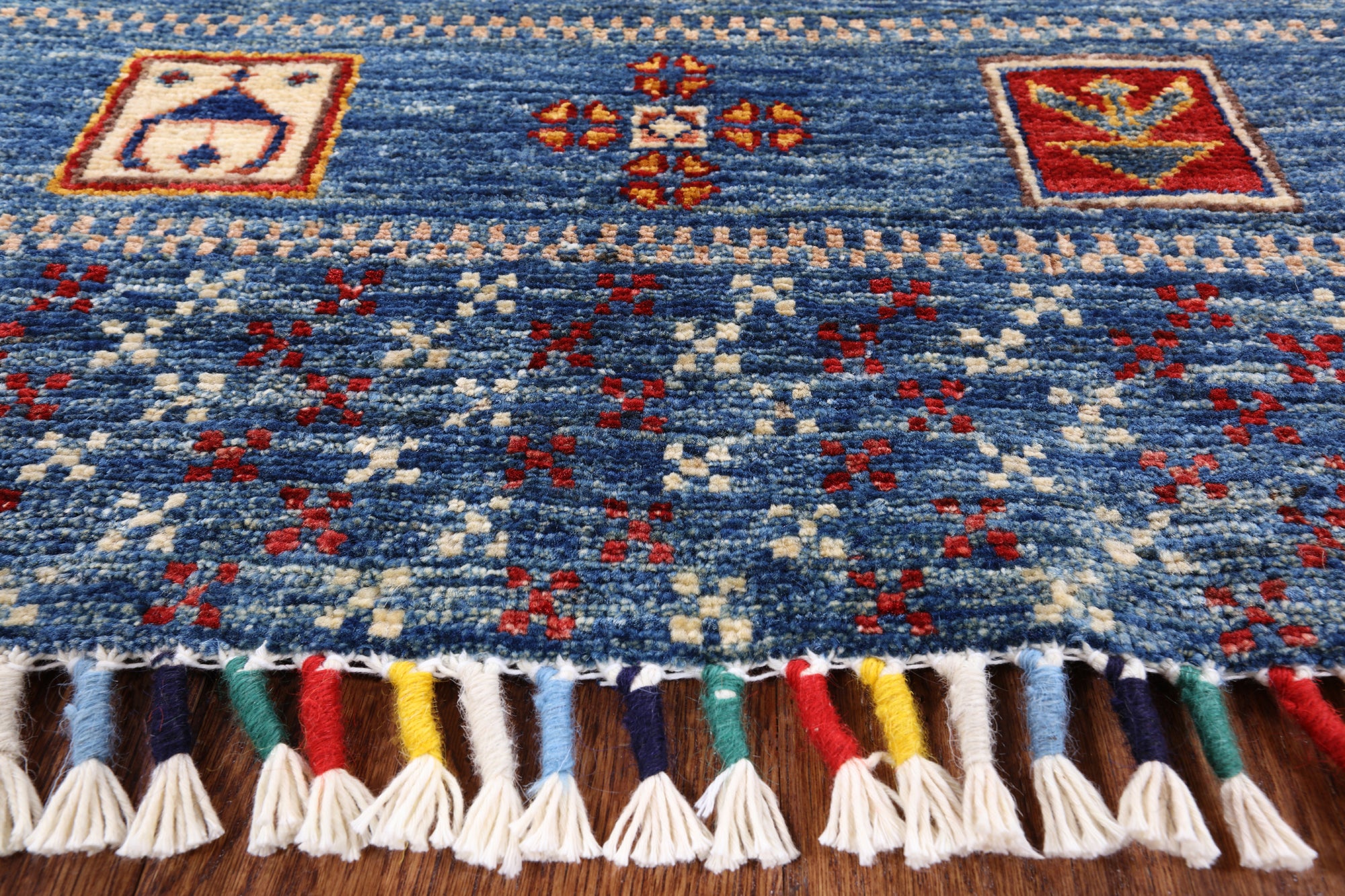 Tribal Gabbeh Hand Knotted Wool Rug - 5' 7" X 7' 11" - Golden Nile