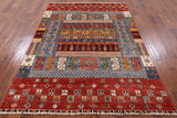 Tribal Persian Gabbeh Handmade Wool Rug - 5' 9" X 7' 7" - Golden Nile