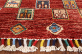 Tribal Persian Gabbeh Handmade Wool Rug - 5' 9" X 7' 7" - Golden Nile