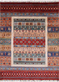 Tribal Persian Gabbeh Hand Knotted Wool Rug - 5' 0" X 6' 7" - Golden Nile
