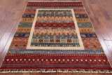 Tribal Persian Gabbeh Hand Knotted Wool Rug - 5' 0" X 6' 7" - Golden Nile
