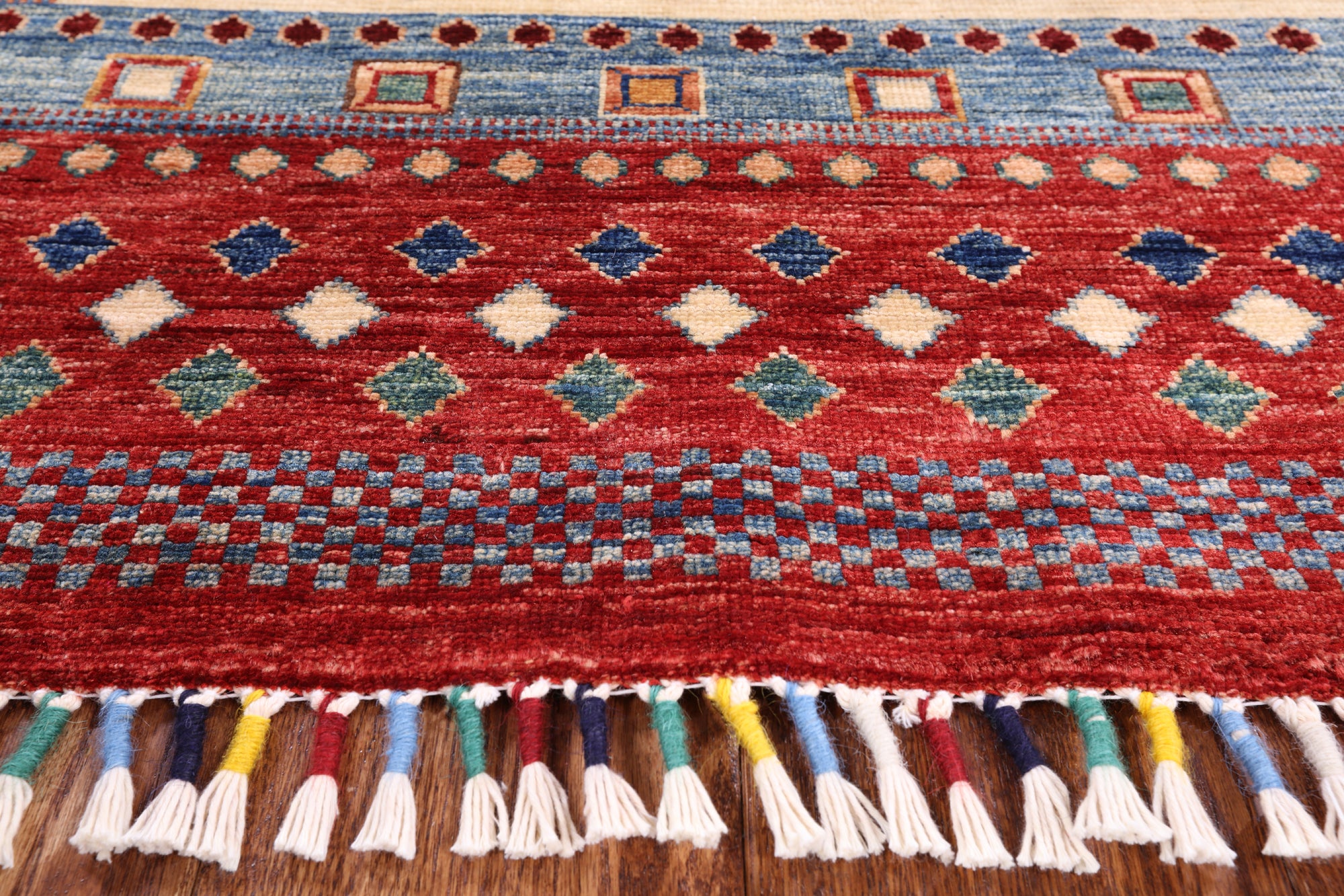 Tribal Persian Gabbeh Hand Knotted Wool Rug - 5' 0" X 6' 7" - Golden Nile